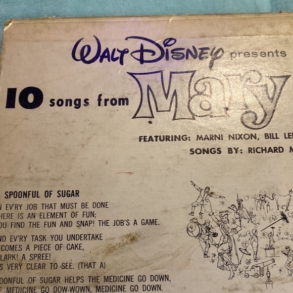 Rare Vintage Walt Disney Mary Poppins LP Long Play33 1/2​​ - Picture 8 of 16